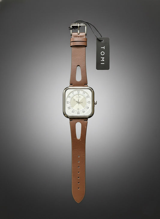 TOMI T-104 Luxury Watch Date Quartz Square Dial
