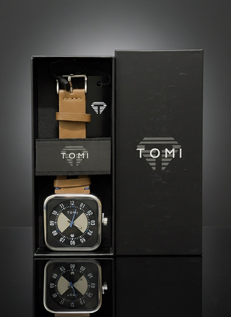 TOMI T- 105 Luxury Watch Date Quartz Square Dial