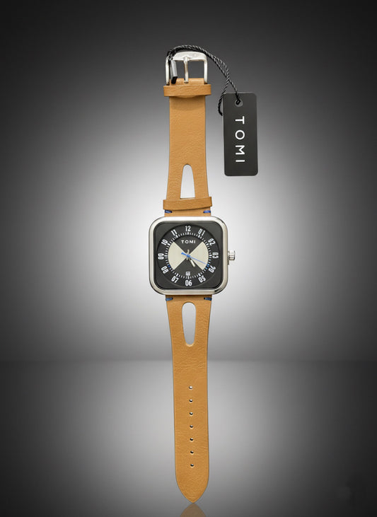 TOMI T- 105 Luxury Watch Date Quartz Square Dial